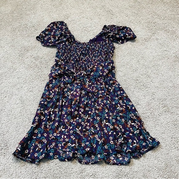 NWT! Band of Gypsies Band of the Free CORALINE PURPLE FLORAL MINI DRESS. Small - Picture 6 of 12